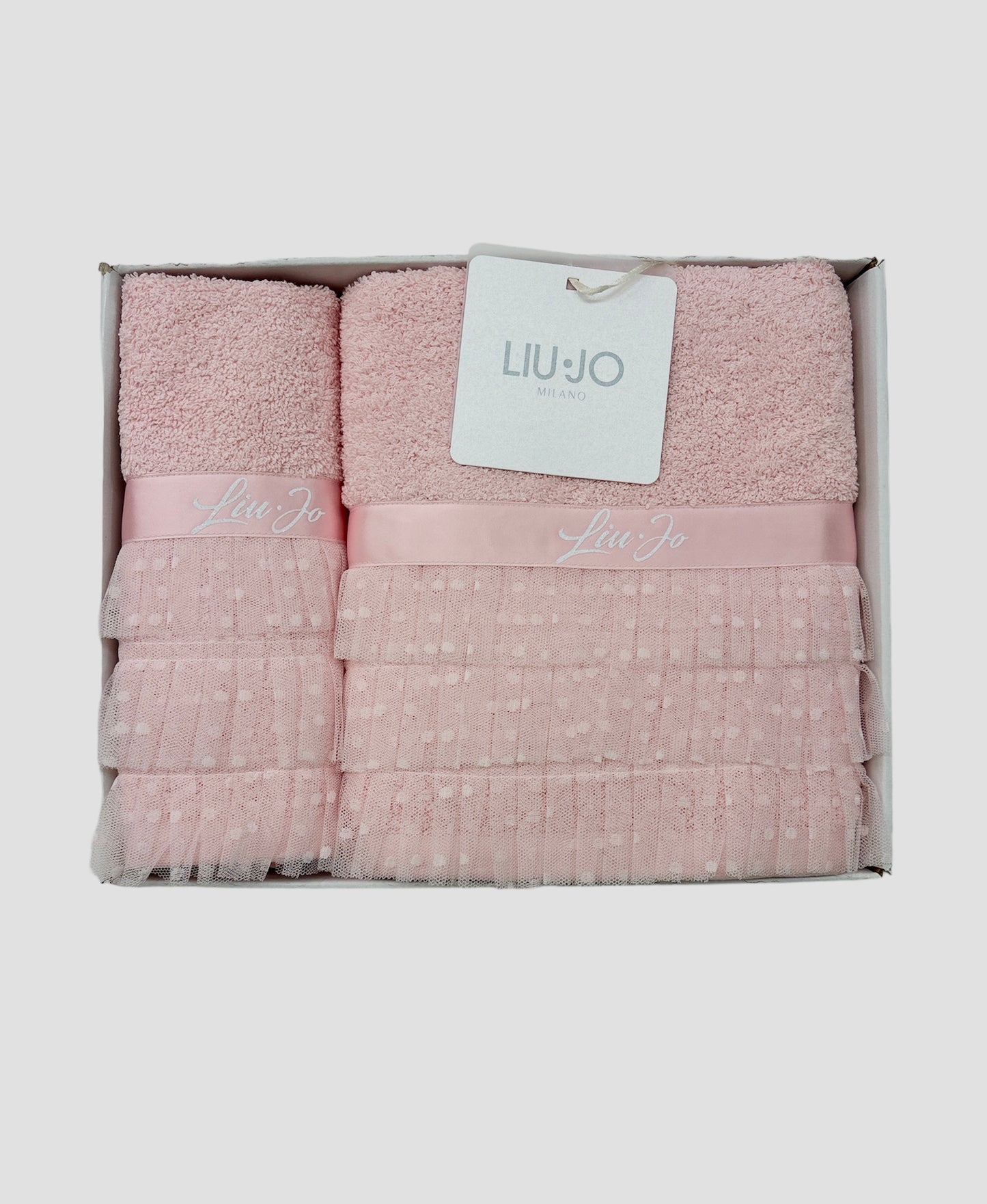 Set asciugamani 1+1 Tulle Frappè  di Liu Jo in Spugna
