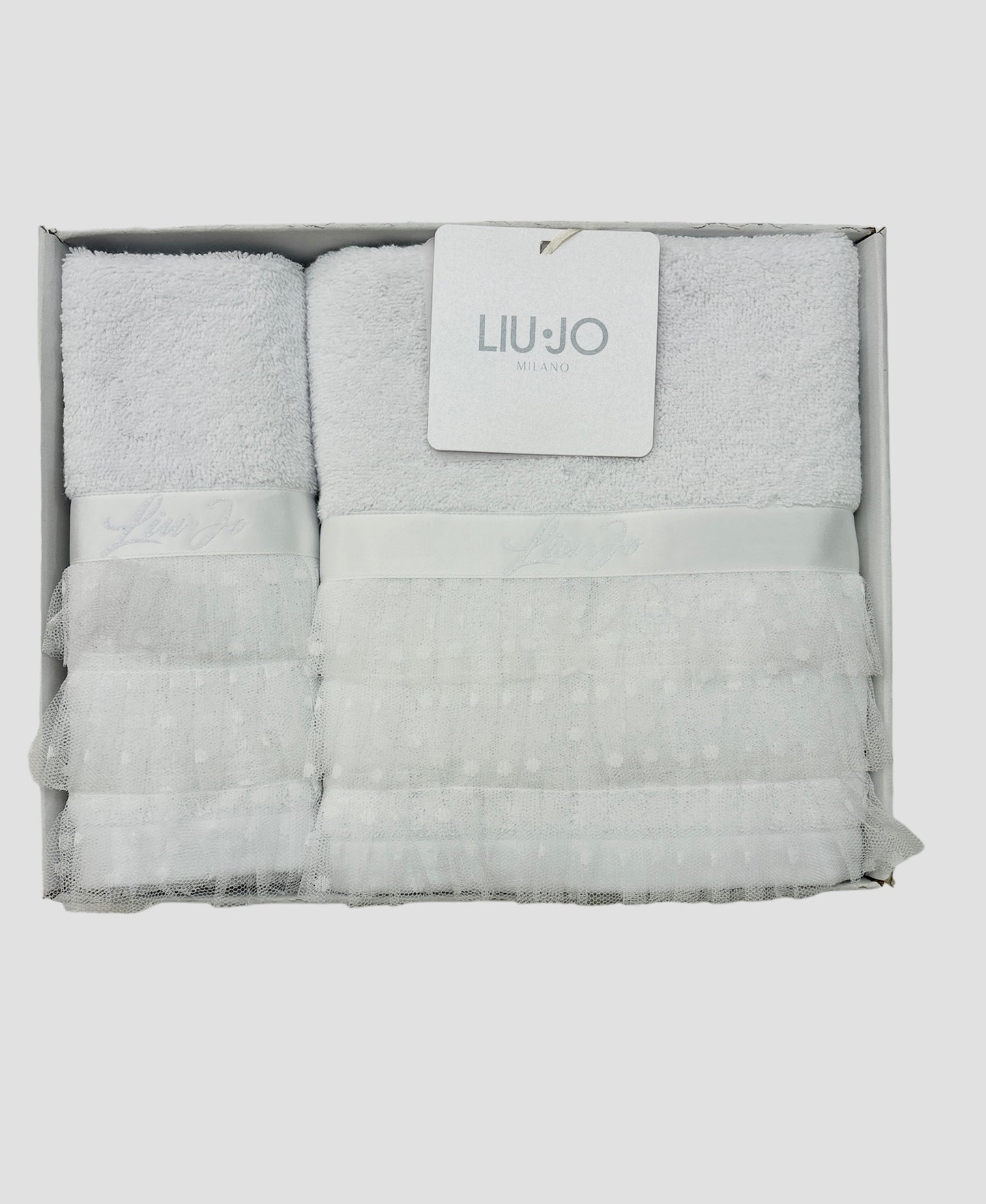 Set asciugamani 1+1 Tulle Frappè  di Liu Jo in Spugna