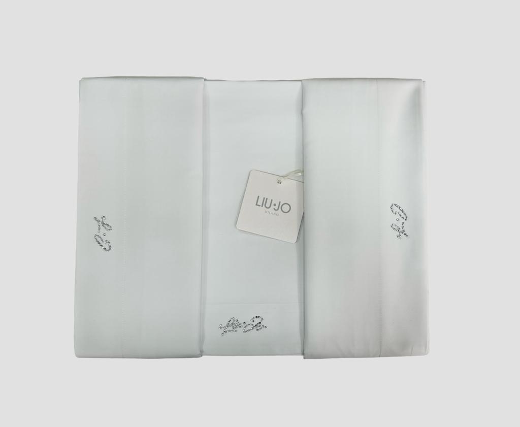 Completo lenzuola BASICO RASO LATERALE di Liu Jo puro cotone Matrimoniale