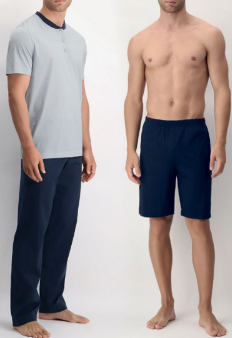 Pigiama Corto Serafino in Cotone Jersey Tris Basic PEROFIL VPRT92803