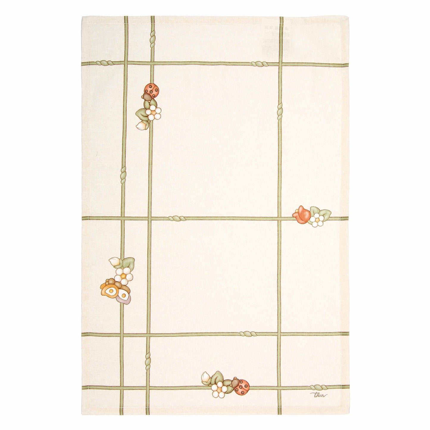 Set 4 strofinacci con scatola in legno Country THUN