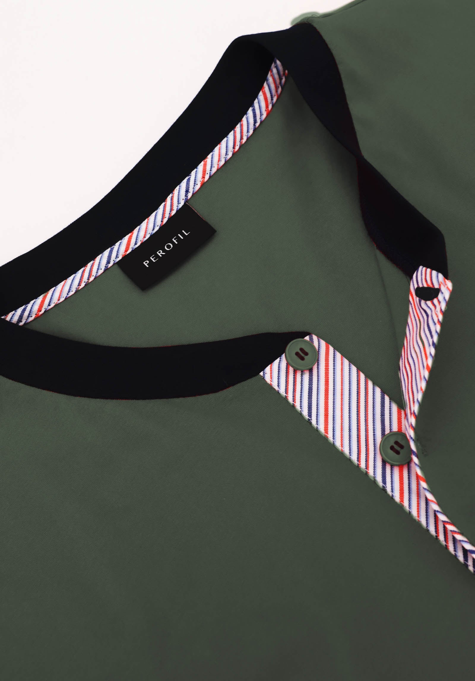 Pigiama Corto Serafino in Cotone Jersey Tris Basic PEROFIL VPRT92803