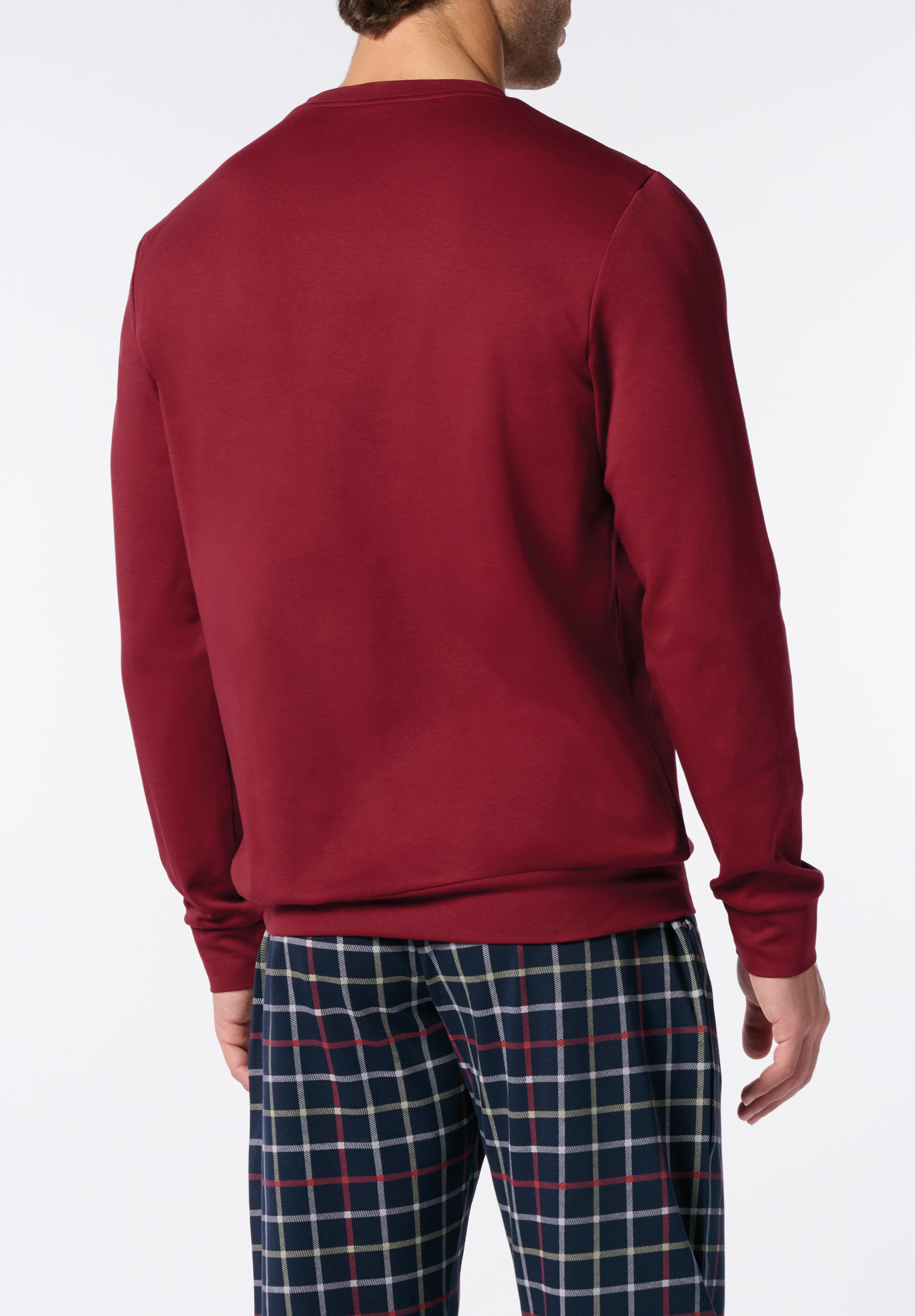 Pigiama Lungo Girocollo in Cotone con Stampa Check PEROFIL VPRT93207