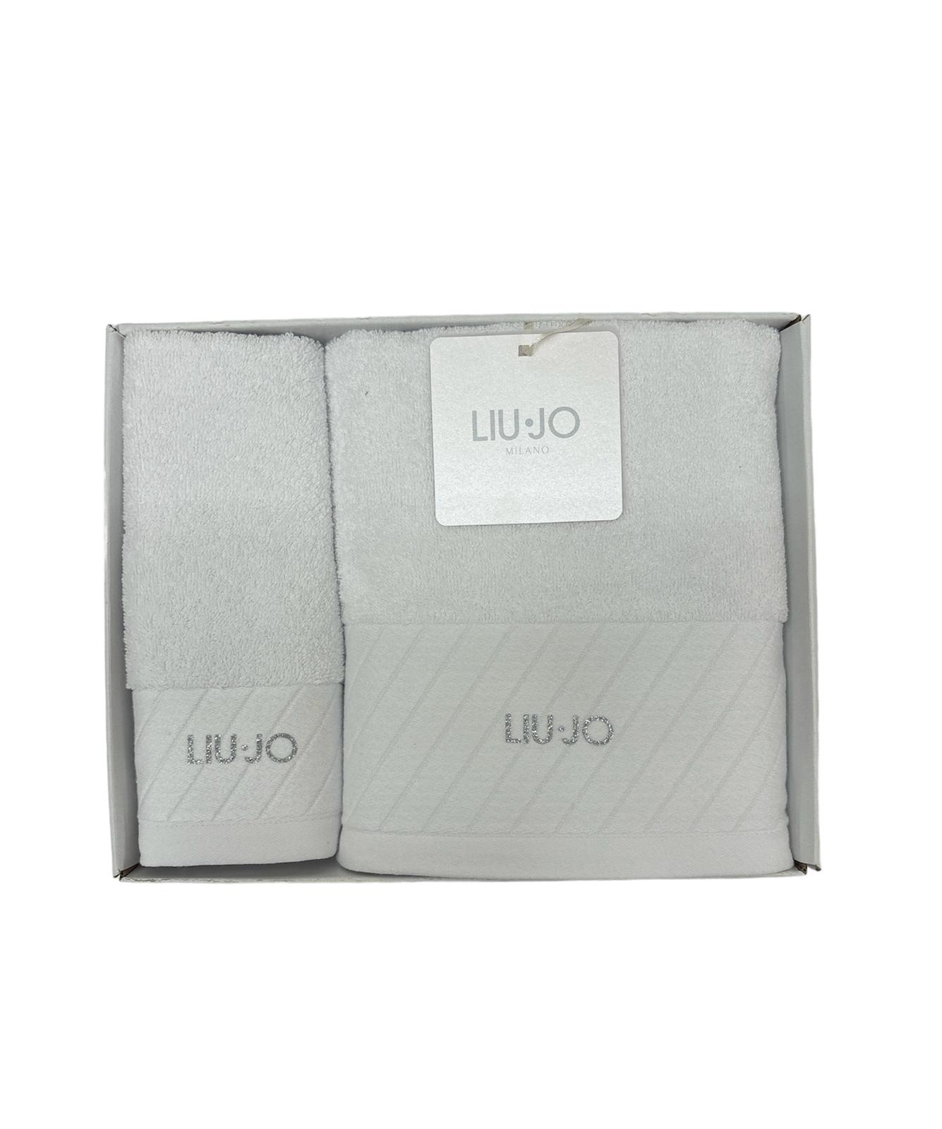 Set asciugamani 1+1 Diagonal Glitter di Liu Jo in Spugna