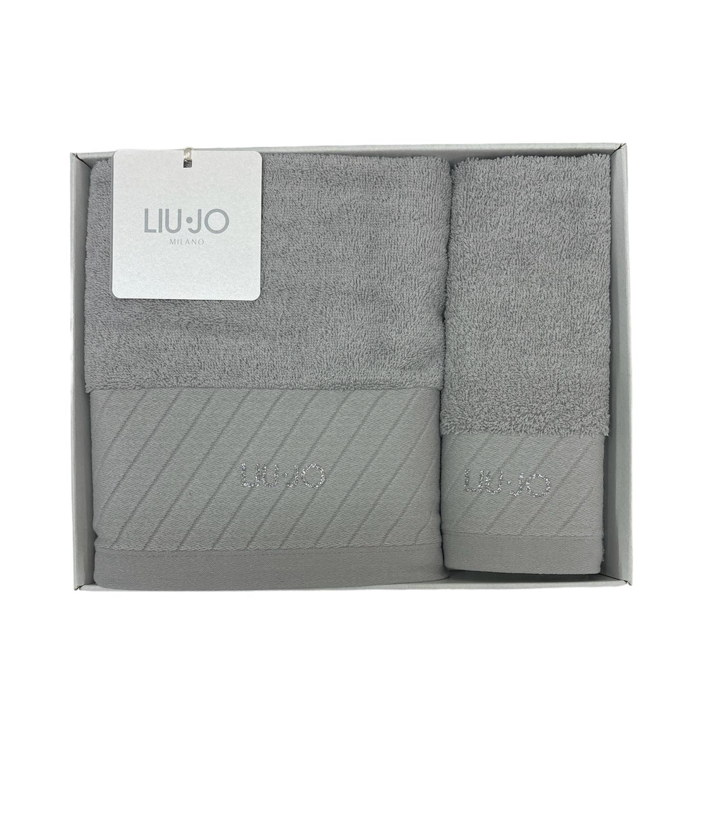 Set asciugamani 1+1 Diagonal Glitter di Liu Jo in Spugna