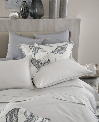Copripiumino In Raso Di Cotone Profilo Blu Blumarine
