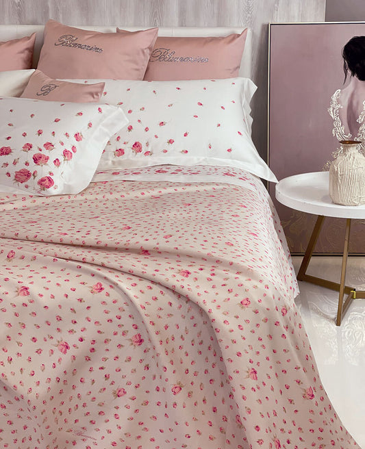 Completo Lenzuola In Raso di Cotone Sogno Blumarine