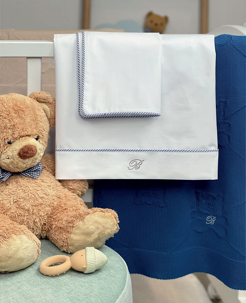 Lenzuolina Culla 3 Pezzi Blumarine Navy