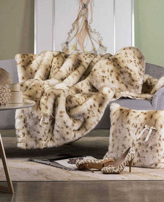 Copriletto In Pelliccia Lince Matrimoniale Blumarine