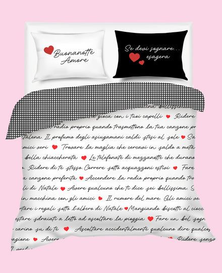 Copripiumino matrimoniale In Raso Di Cotone Solo Cuore Camomilla