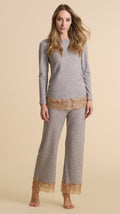 Pigiama Donna In Maglina Con Pizzo Cheope Pepita 5071