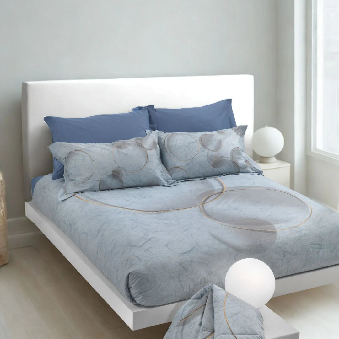 Copripiumino con federe Carrara Paper Moderno in Percalle