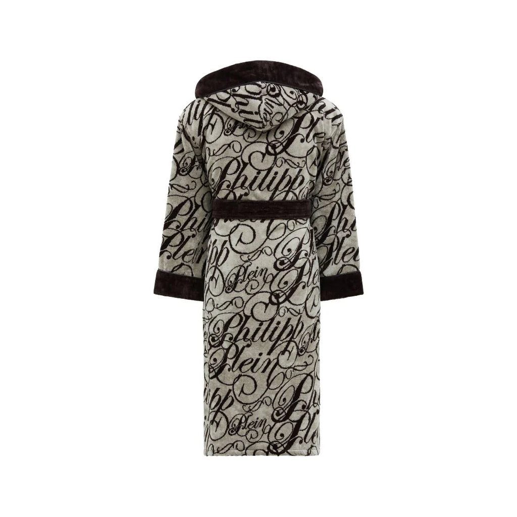 Accappatoio con Cappuccio Philipp Plein Script in Spugna