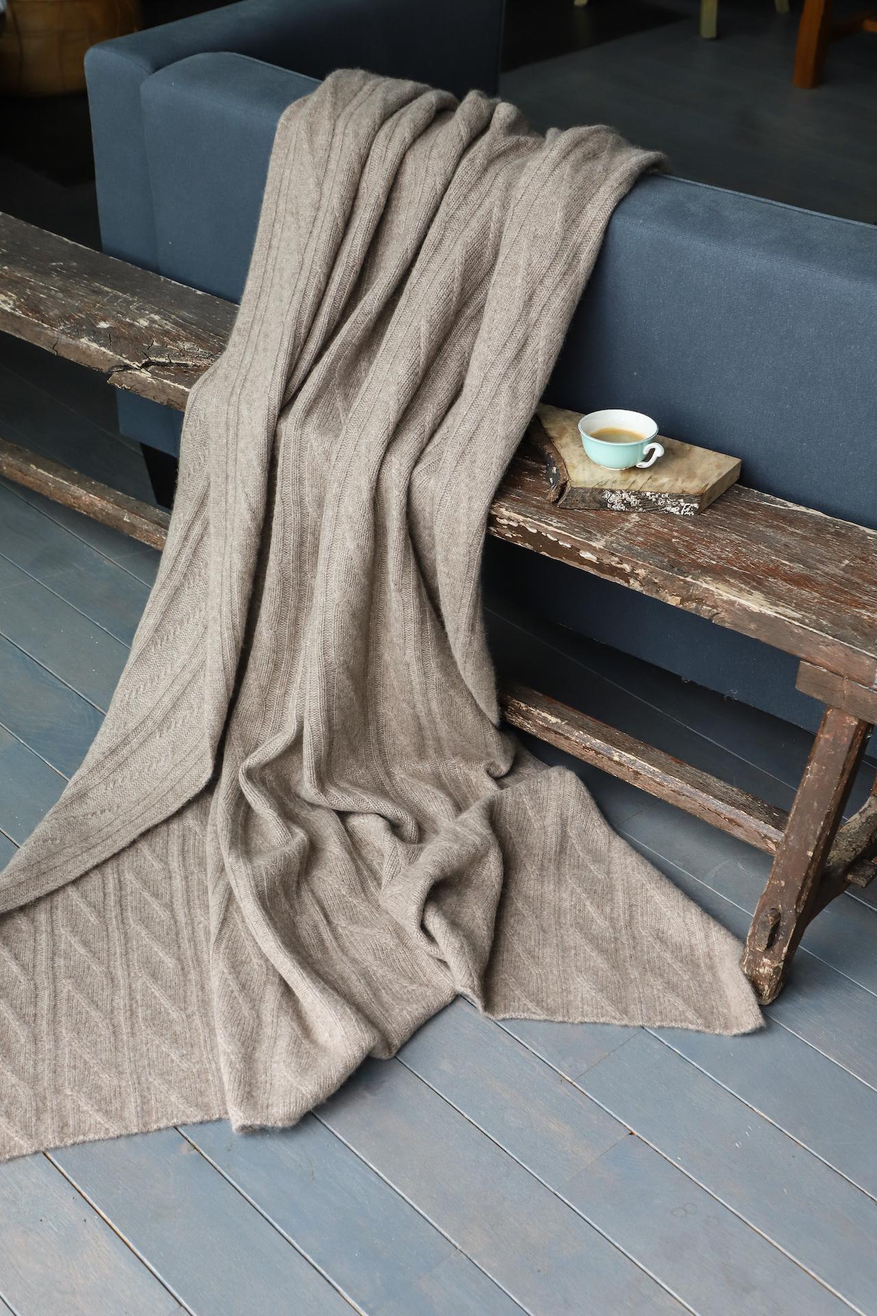 Plaid in Cashmere 100% Torsadè 23PH03 By PHILOMENE PARIS