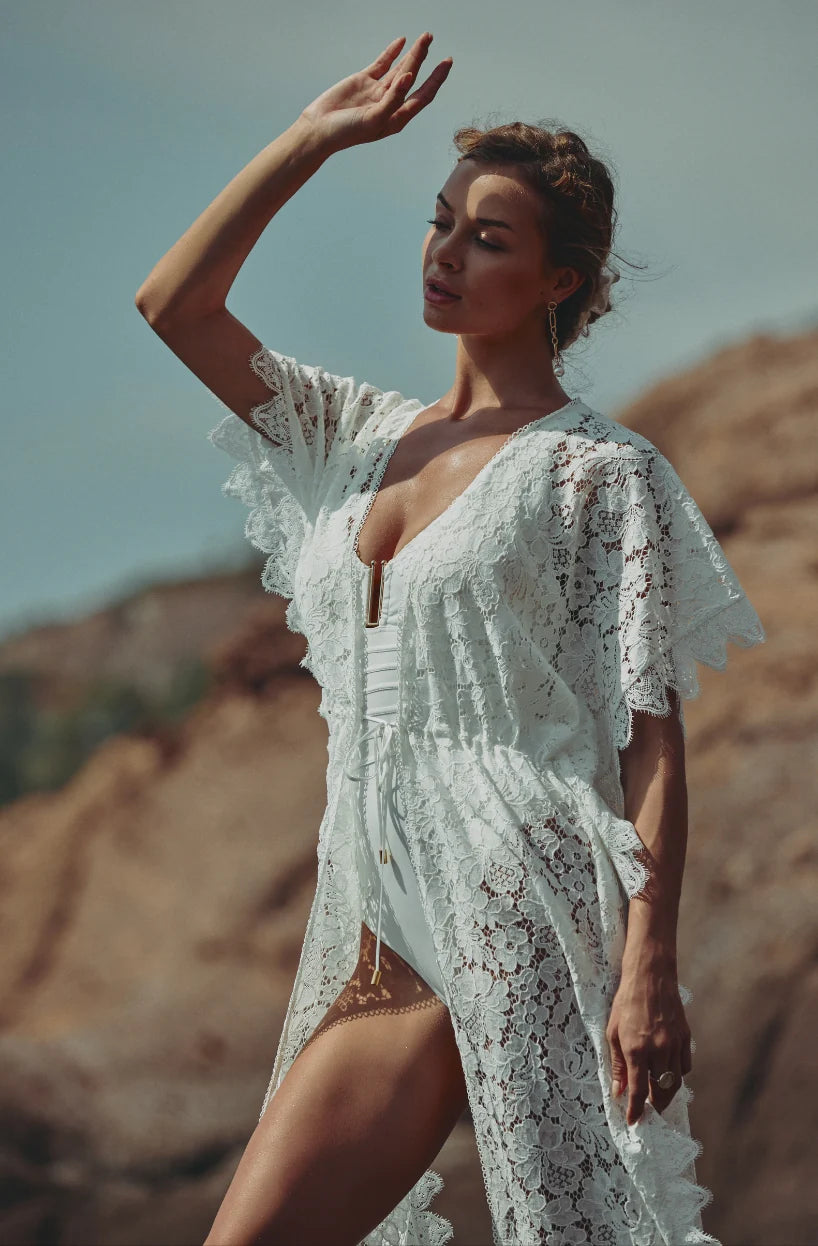 Vestaglia Lunga in Pizzo Chromea Marjolaine 6CEL2202