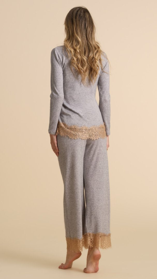 Pigiama Donna In Maglina Con Pizzo Cheope Pepita 5071