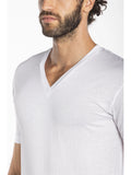 Maglietta scollo a v in jersey di puro cotone gasato JNM114