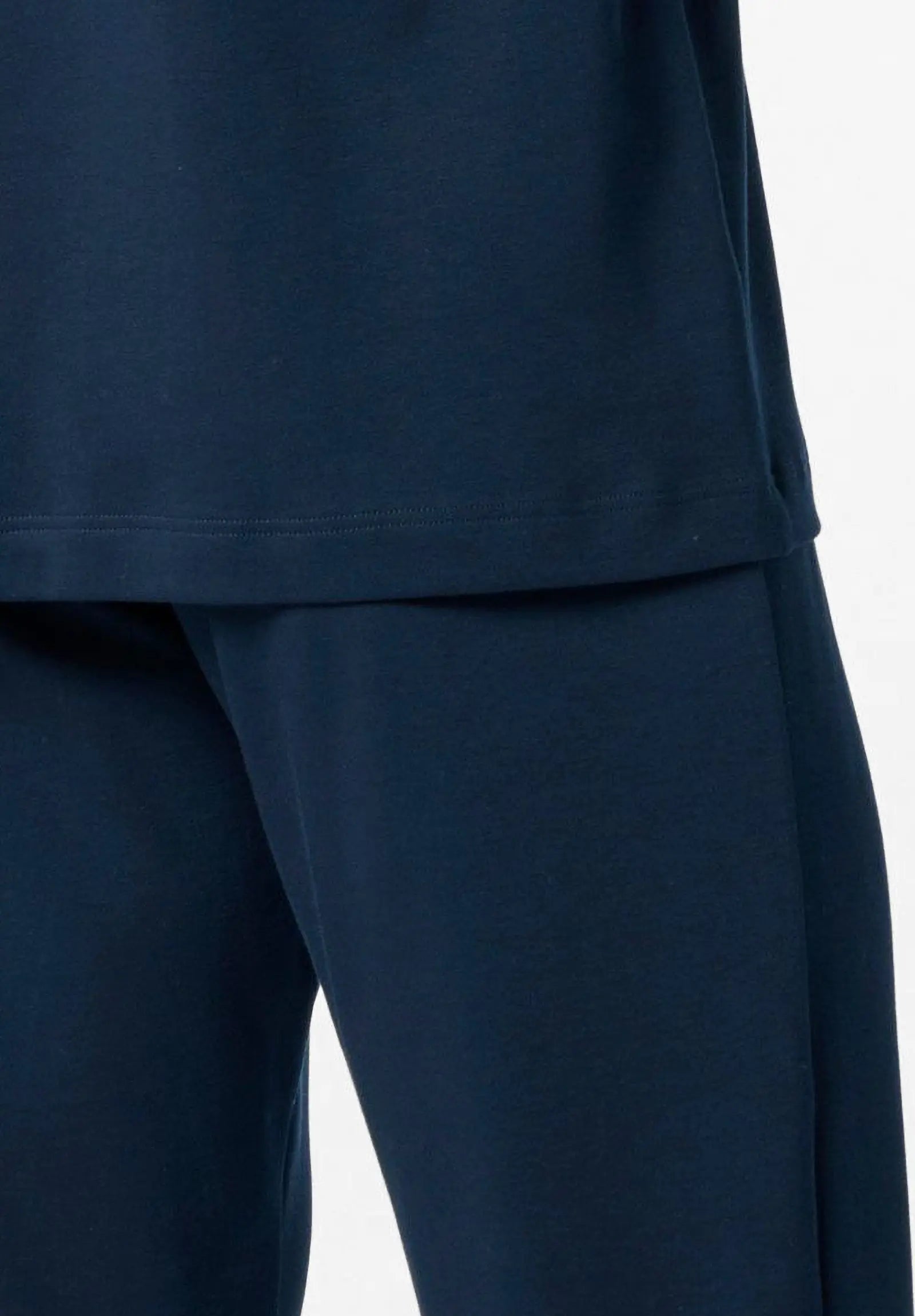 Pigiama Lungo Serafino In Cotone con Dettagli a Righe Basic PEROFIL VPRT93210