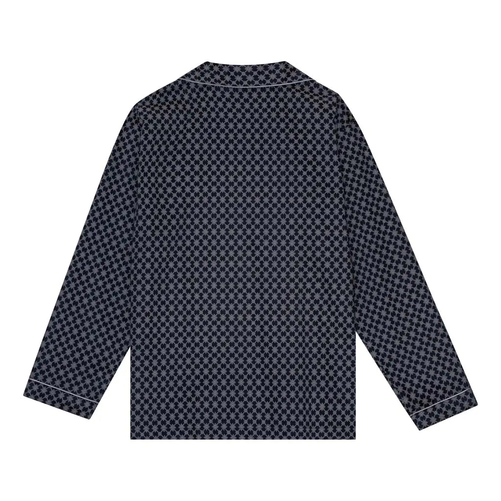 Megeve Pigiama Uomo in Satin Premium con Colletto Classico Ambassador