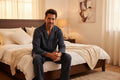 Megeve Pigiama Uomo in Satin Premium con Colletto Classico Ambassador
