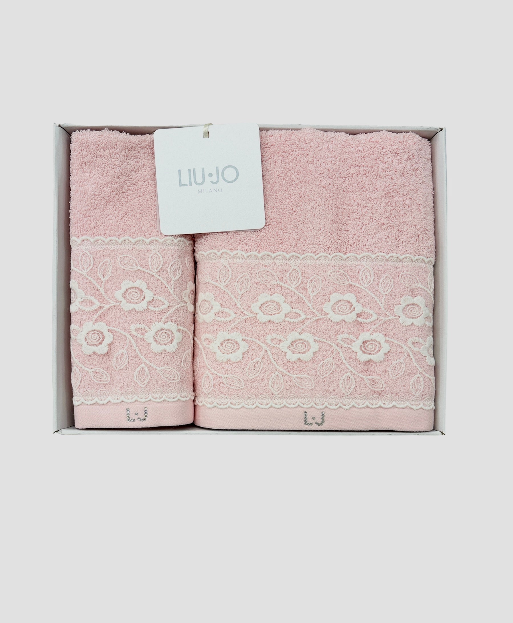 Asciugamani Toile de jouy Biancoperla in spugna viso e ospite 4 pezzi Asciugamani Toile de jouy Biancoperla in spugna viso e ospite 4 pezzi