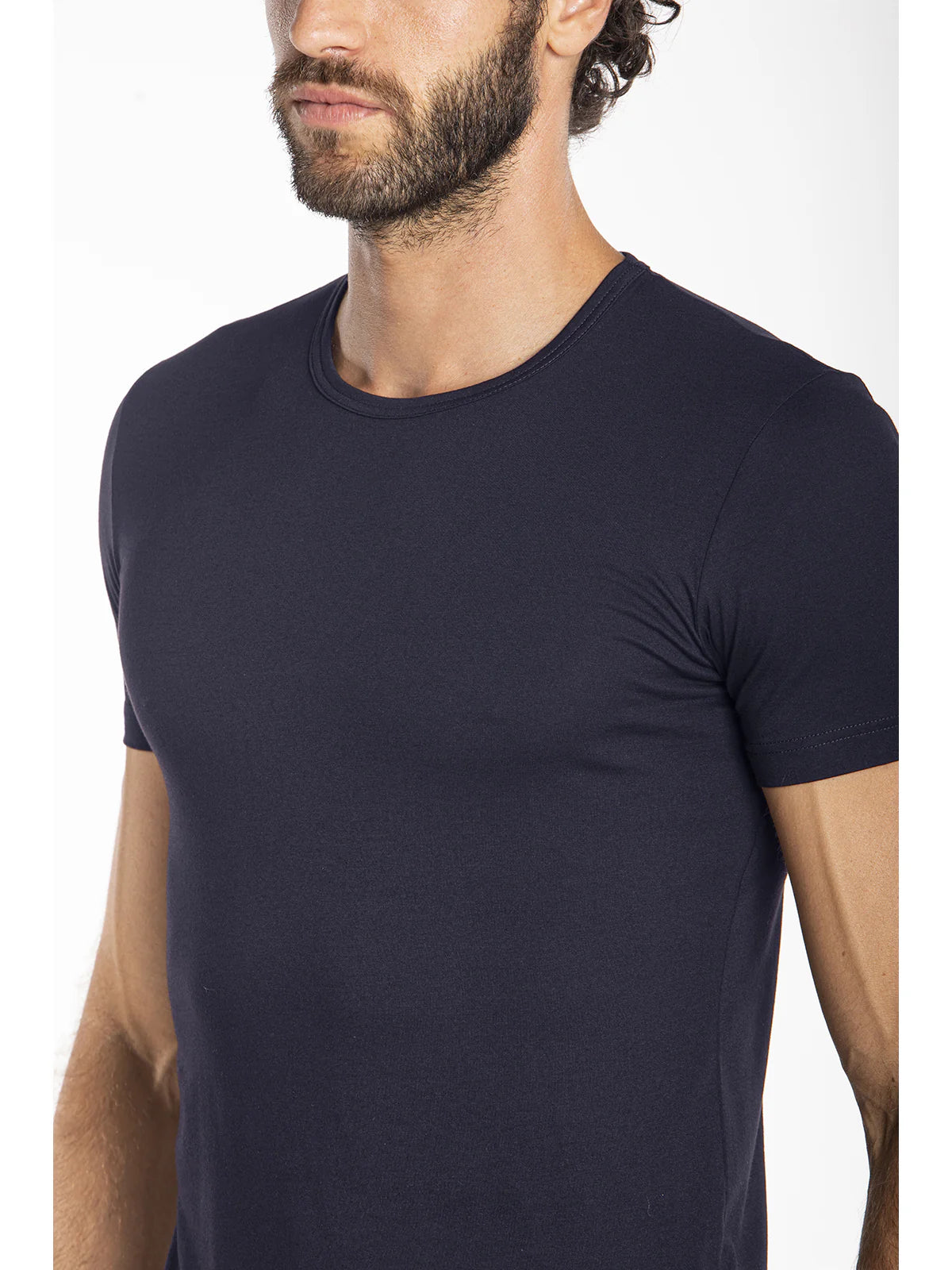 Maglietta girocollo in jersey di cotone makò elasticizzato JNL120