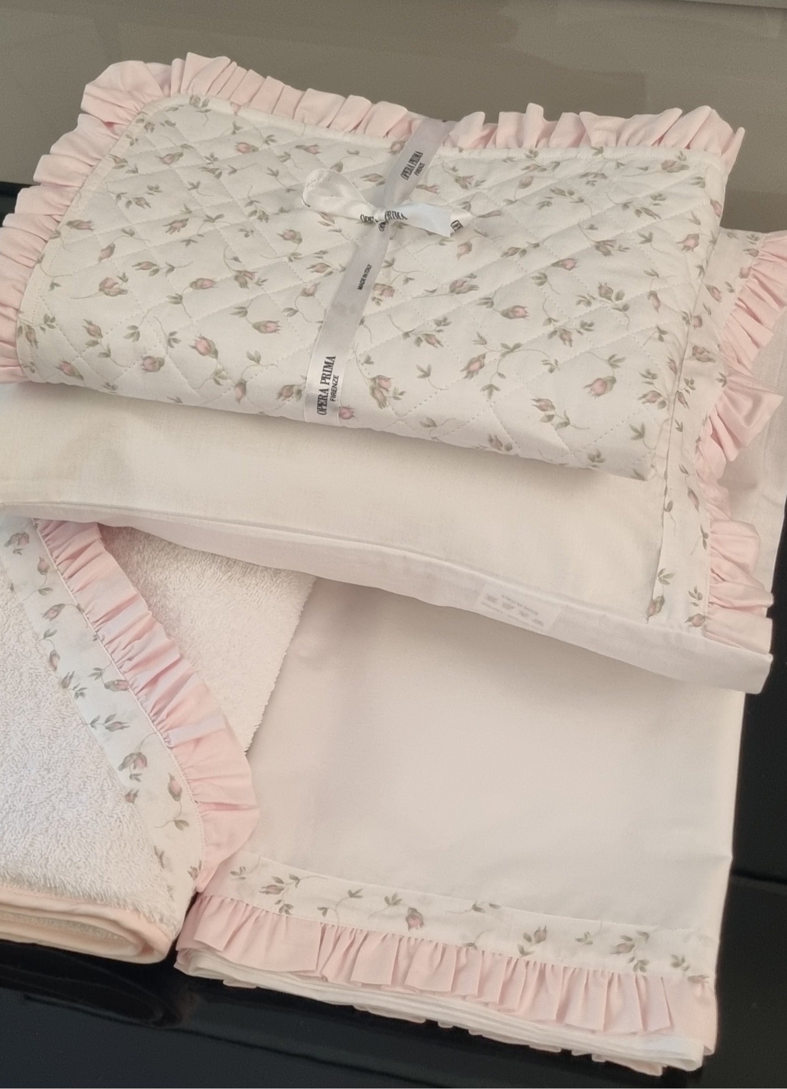 Lenzuolina Culla 3 Pezzi Opera Prima Baby Bocciolo