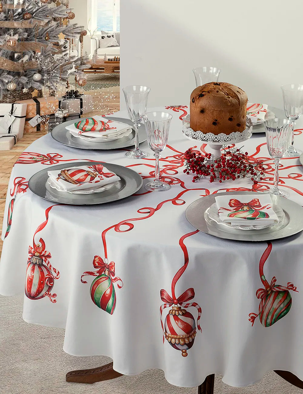 Servizio da tavola con tovaglioli Natalizia Carols