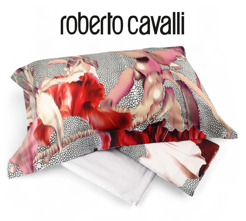 Completo Lenzuola Roberto Cavalli Wild Flora in Raso di Cotone