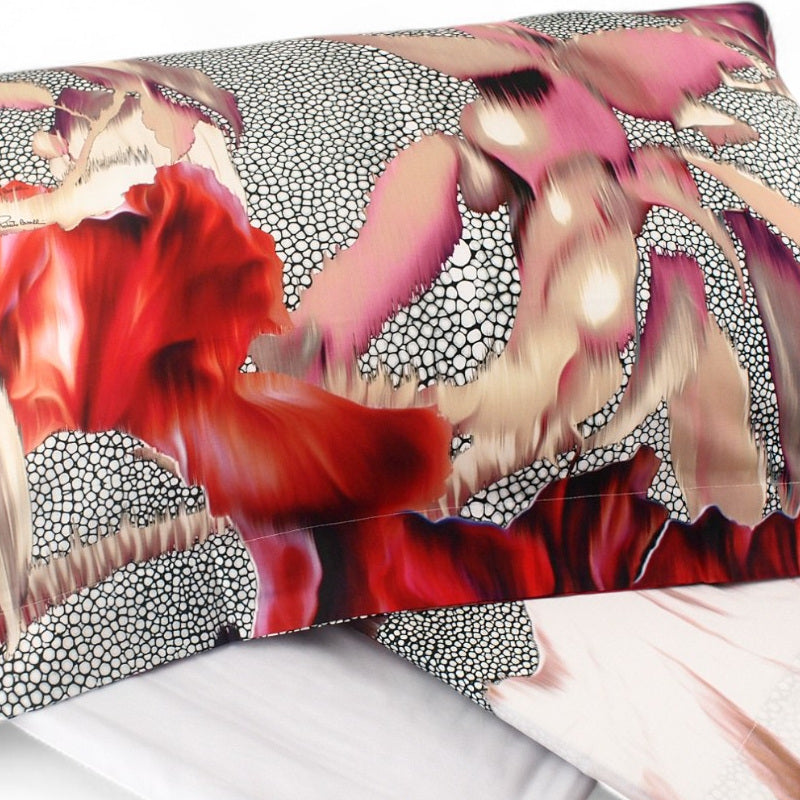 Completo Lenzuola Roberto Cavalli Wild Flora in Raso di Cotone