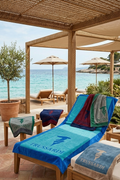 TRUSSARDI LETTERING BEACH TOWEL