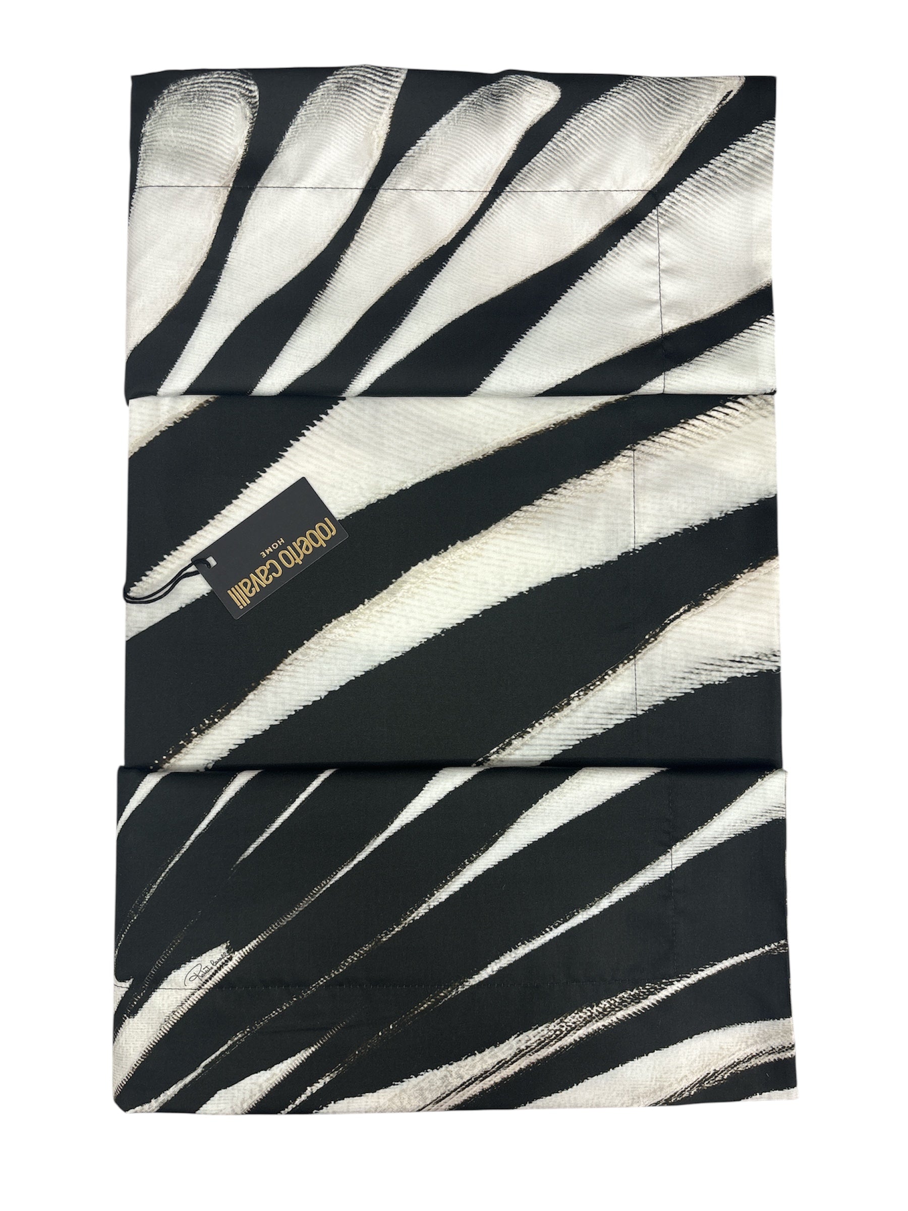 Completo Lenzuola Roberto Cavalli Black e White in Raso di Cotone
