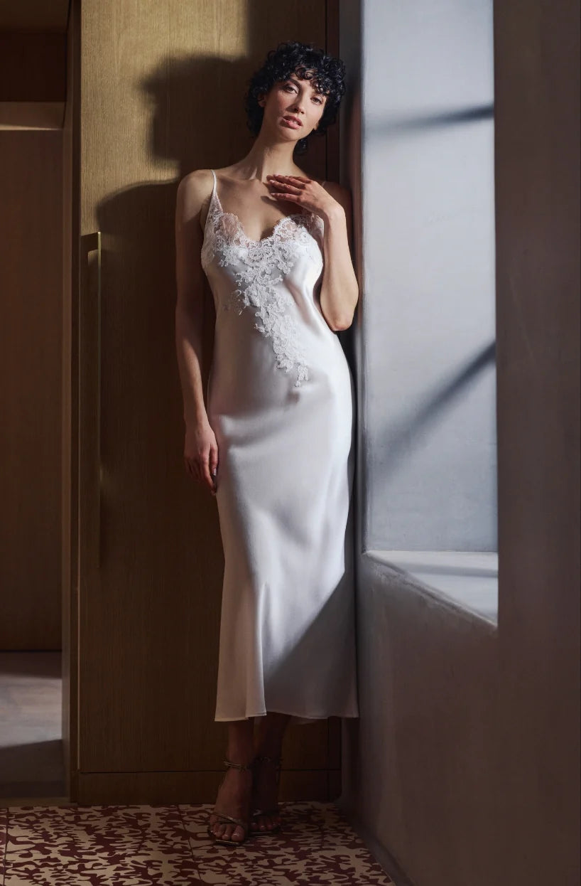 Camicia Da Notte Lunga Sposa con Spalline Bènèdicte Marjolaine 3BEN3001