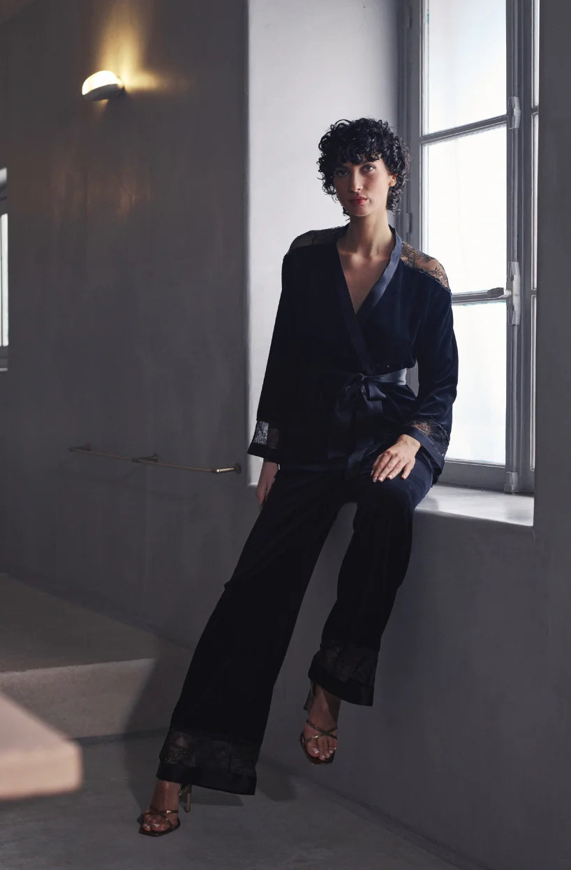 Pigiama in velluto e pizzo Billie Marjolaine 5BIL5501