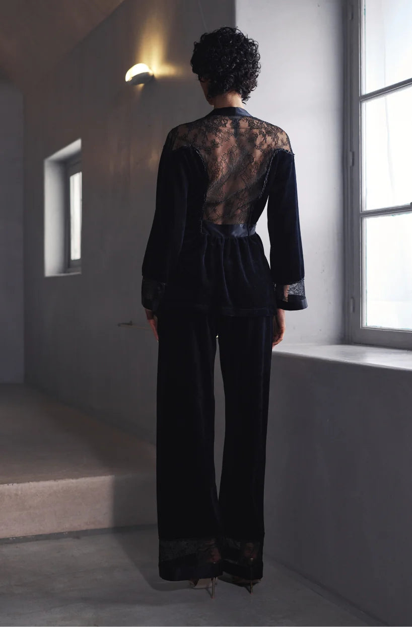 Pigiama in velluto e pizzo Billie Marjolaine 5BIL5501