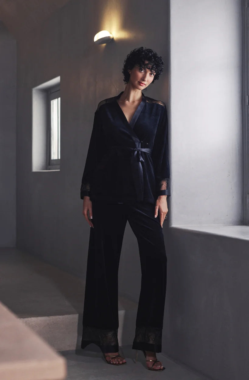 Pigiama in velluto e pizzo Billie Marjolaine 5BIL5501