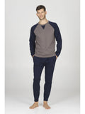 Pigiama Uomo Girocollo in Interlock di Puro Cotone Color Block JULIPET JAL939
