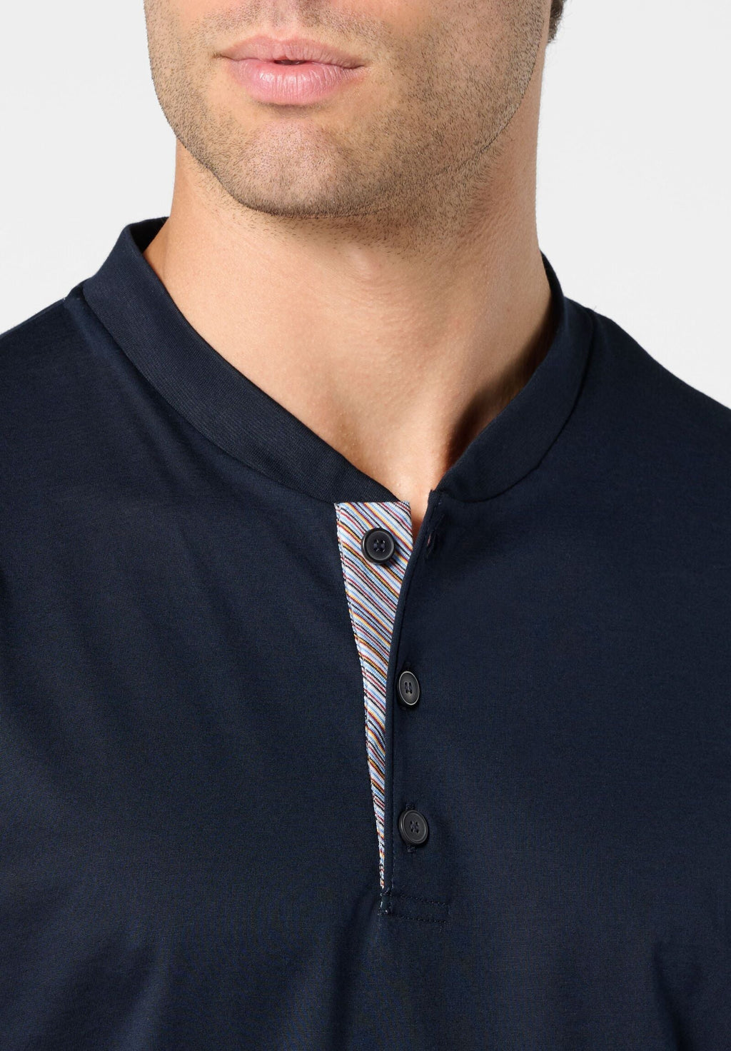 Pigiama Lungo Serafino in Cotone mercerizzato PEROFIL VPRT93367