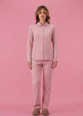 Pigiama Donna Notte a Manica Lunga in Interlock Cotone Maryplaid 6P86046