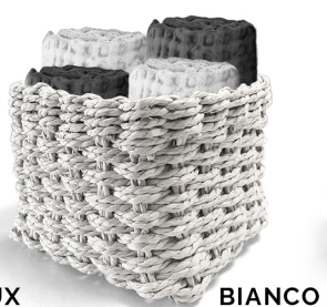 Set 4 Lavette in Spugna Ospiti con Cestino Waffle 30x30cm