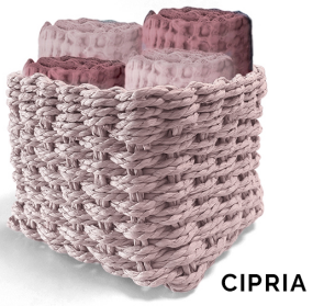 Set 4 Lavette in Spugna Ospiti con Cestino Waffle 30x30cm