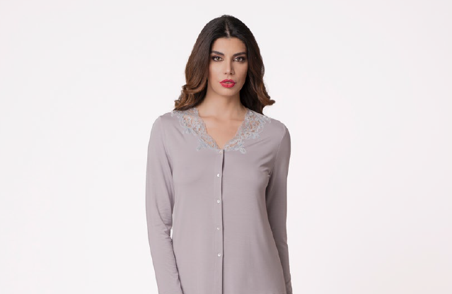 Camicia Da Notte Aperta Avanti in Maglia Non Solo Corredi 4828
