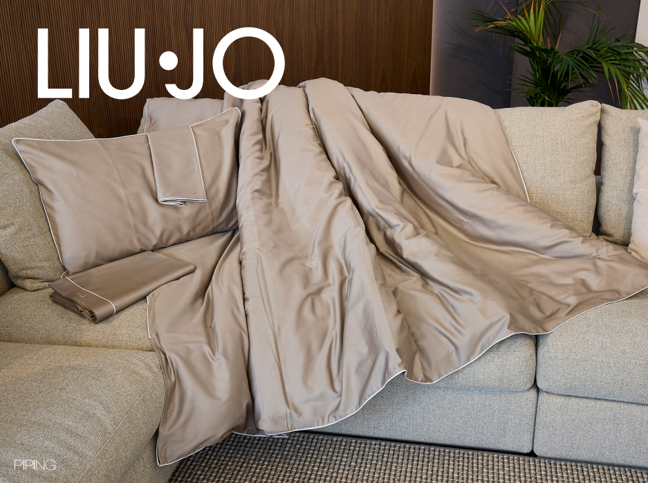 Completo lenzuola PIPING di Liu Jo puro raso di cotone Matrimoniale