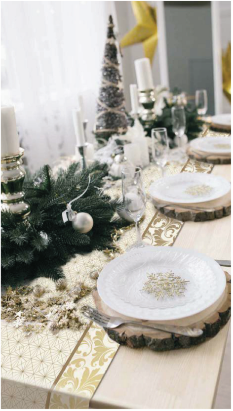 Copritavolo in Velluto Elegant Christmas DECORO ORO Casa Anversa