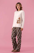 Pigiama Donna in Punto Milano a Manica Lunga Maryplaid 6P86034