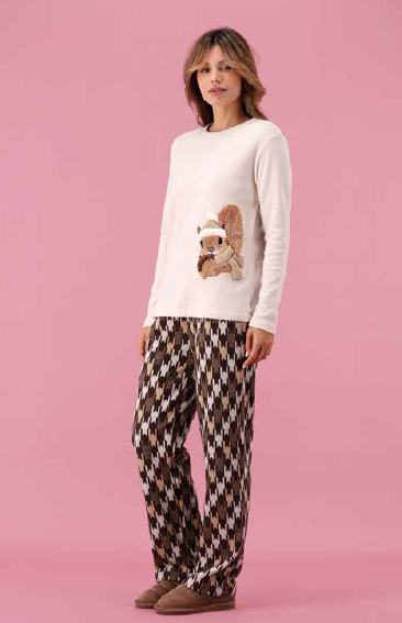 Pigiama Donna in Punto Milano a Manica Lunga Maryplaid 6P86034