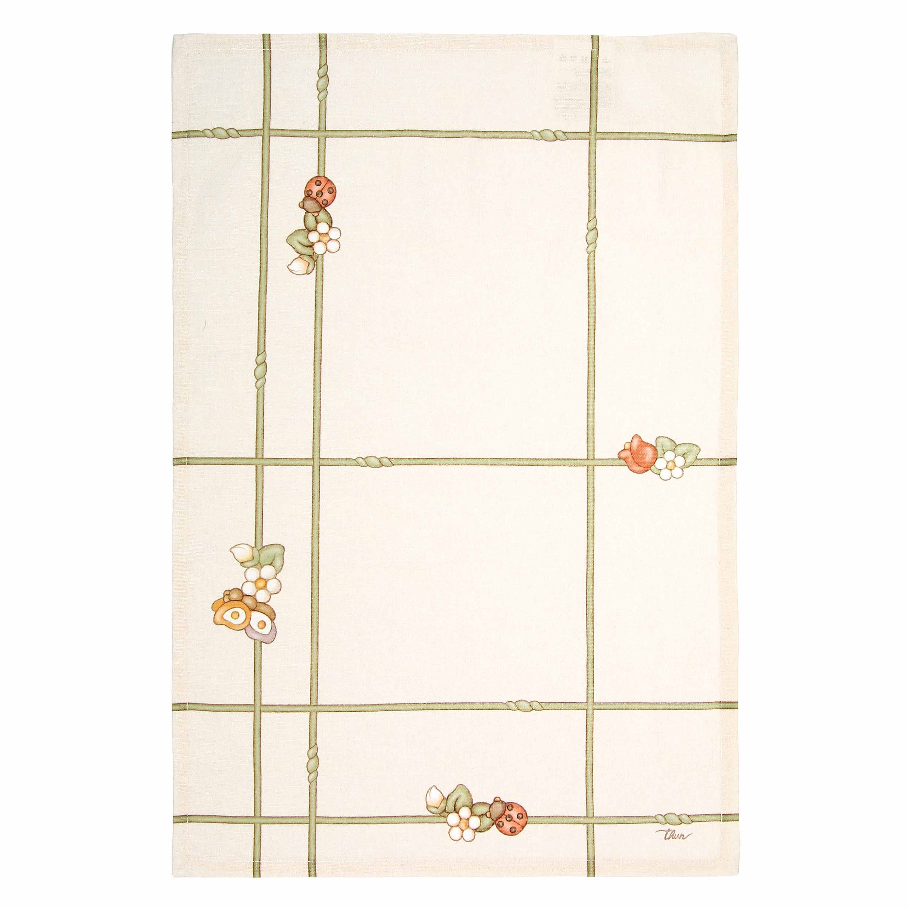 Set 4 strofinacci con scatola in legno Country THUN