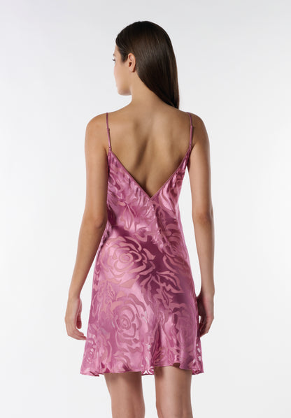 Camicia Da Notte Sposa con Spalline Rose Devorè Luna Di Seta VLST61131