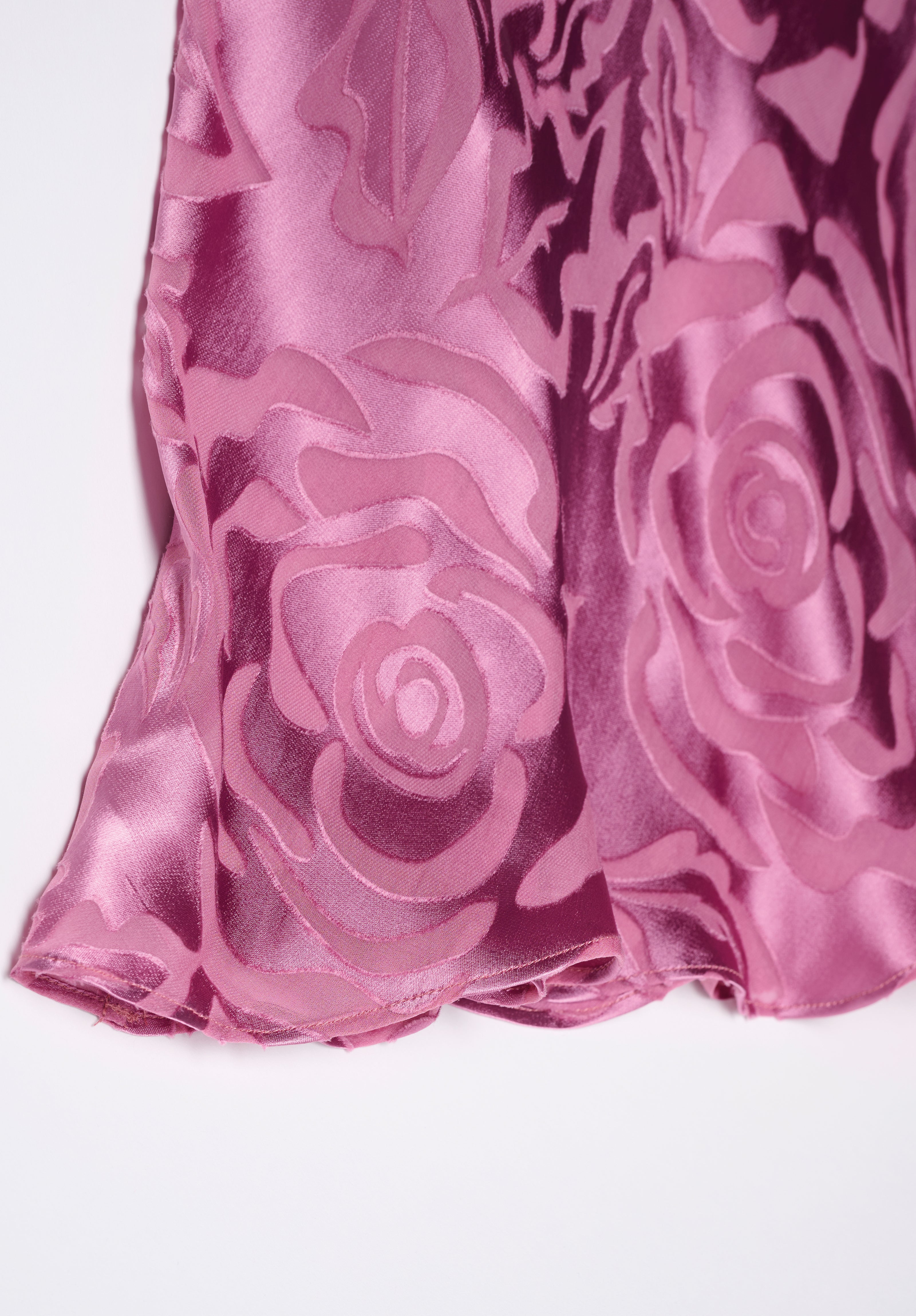 Camicia Da Notte Sposa con Spalline Rose Devorè Luna Di Seta VLST61131