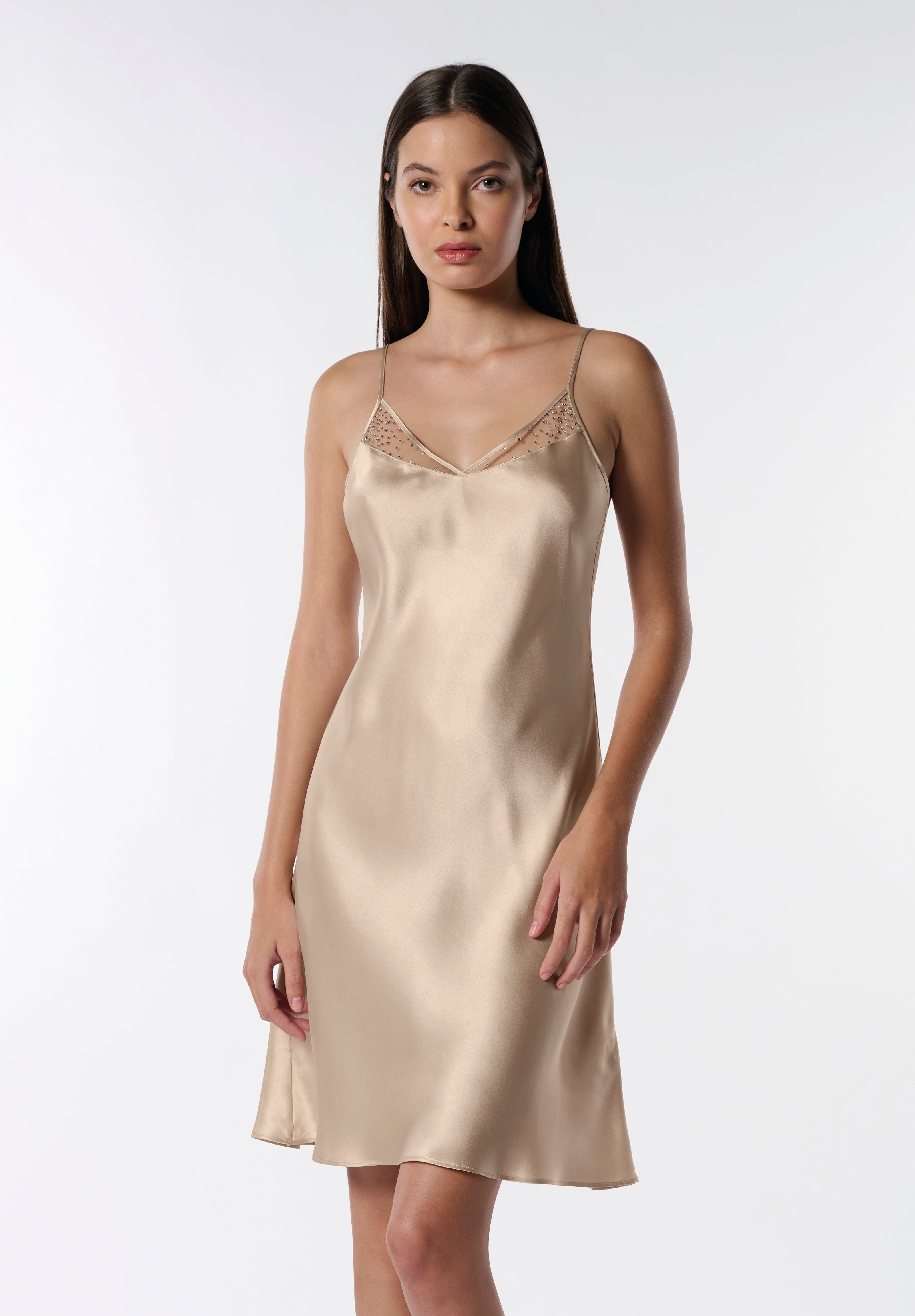 Camicia Da Notte Sposa con Spalline Sparkling Luna Di Seta VLST61136